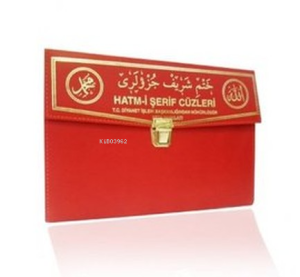 Kur'an-ı Kerim 30 Cüz Hatim Seti (Rahle Boy Çantalı Kırmızı Kapak Kod: 102)