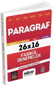 Miray Yayınları TYT AYT MSÜ KPSS DGS ALES Paragraf 26 x 16 Fasikül Denemeler