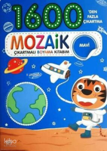 Mozaik Çıkartmalı Boyama Kitabı Mavi 1600'den Fazla Çıkartma