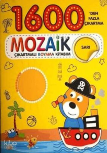 Mozaik Çıkartmalı Boyama Kitabı Sarı 1600'den Fazla Çıkartma