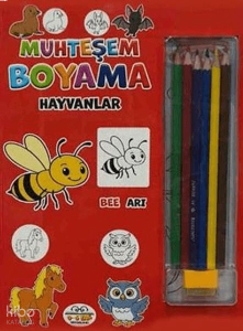 Muhteşem Boyama - Hayvanlar (6'lı Boya Kalemi Hediyeli)