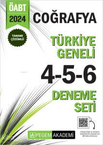 Pegem Akademi 2024 KPSS ÖABT Coğrafya Tamamı Çözümlü Türkiye Geneli 4-5-6 (3'lü Deneme Seti)