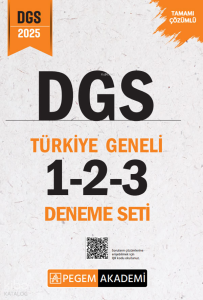 Pegem Akademi 2025 DGS Tamamı Çözümlü Türkiye Geneli 1-2-3 (3'lü Deneme Seti)