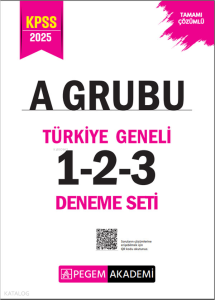 Pegem Akademi 2025 KPSS A Grubu Tamamı Çözümlü Türkiye Geneli 1-2-3 (3'lü Deneme Seti)