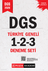 Pegem Akademi 2026 DGS Tamamı Çözümlü Türkiye Geneli 1-2-3 Deneme Seti