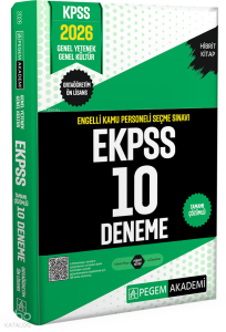 Pegem Akademi 2026 E-KPSS Engelli Kamu Personeli Seçme Sınavı Tamamı Çözümlü 10 Deneme (Ortaöğretim-Ön Lisans)