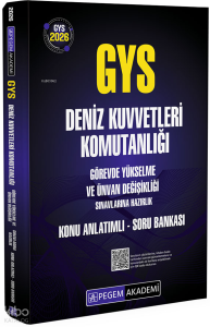 Pegem Akademi 2026 GYS Deniz Kuvvetleri Komutanlığı Görevde Yükselme Konu Anlatımlı Soru Bankası