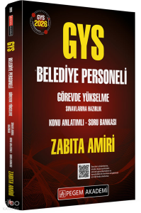 Pegem Akademi 2026 GYS Zabıta Amiri Belediye Personeli Hazırlık Konu Anlatımlı Soru Bankası