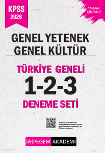 Pegem Akademi 2026 KPSS Genel Yetenek Genel Kültür Tamamı Çözümlü Türkiye Geneli 1-2-3  Deneme Seti