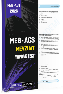 Pegem Akademi 2026 MEB AGS Mevzuat Yaprak Test