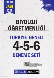 Pegem Akademi 2026 MEB AGS ÖABT Biyoloji Öğretmenliği Tamamı Çözümlü Türkiye Geneli 4-5-6 (3'lü Deneme Seti)
