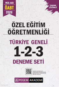 Pegem Akademi 2026 MEB AGS ÖABT Özel Eğitim Öğretmenliği Tamamı Çözümlü Türkiye Geneli 1-2-3 (3'lü Deneme Seti)