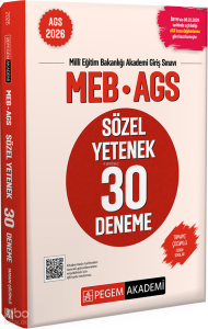 Pegem Akademi 2026 MEB AGS Sözel Yetenek 30 Deneme Tamamı Çözümlü