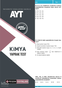 Pegem Akademi Yayıncılık AYT Kimya Yaprak Test
