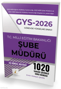 Pelikan Yayınevi GYS 2026 Görevde Yükselme Sınavı T.C. Milli Eğitim Bakanlığı Şube Müdürü Tamamı Çözümlü Soru Bankası
