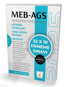 Pelikan Yayınevi MEB - AGS Hazırlık Eğitimin Temelleri Türk Eğitim Sistemi Mevzuat 32x10 Tamamı Dijital Çözümlü Deneme Sınavı