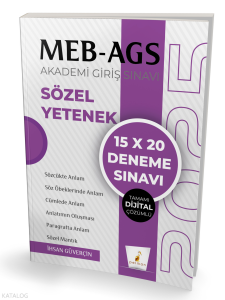 Pelikan Yayınevi MEB - AGS Hazırlık Sözel Yetenek 15x20 Tamamı Dijital Çözümlü Deneme Sınavı