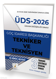 Pelikan Yayınevi ÜDS 2026 Ünvan Değişikliği Sınavı Göç İdaresi Başkanlığı Tekniker ve Teknisyen Tamamı Çözümlü 3 Deneme Sınavı