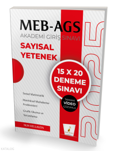 Pelikan Yayınları MEB - AGS Hazırlık Sayısal Yetenek 15x20 Tamamı Video Çözümlü Deneme Sınavı