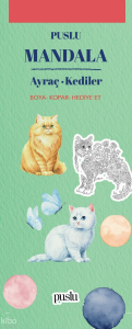Puslu Mandala Ayraç- Kediler ;Boya-Kopar-Hediye Et
