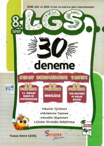 Seans Yayınları 8. Sınıf LGS 30 Deneme (İnkılap-İngilizce-Din) Seans