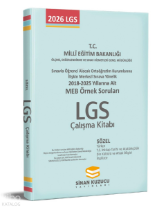 Sinan Kuzucu MEB Örnek Soruları LGS Çalışma Kitabı Sözel
