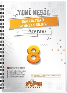 Spoiler Yayınları 8. Sınıf LGS Din Kültürü ve Ahlak Bilgisi Yeni Nesil Defter