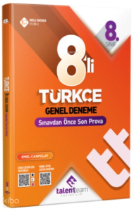 Talentteam Yayınları 8. Sınıf TT Türkçe 8'li Genel Deneme