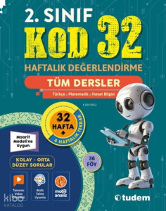 Tudem Yayınları 2. Sınıf Kod 32 Tüm Dersler Haftalık Değerlendirme