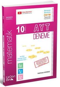 Üç Dört Beş Yayınları AYT Matematik 10 Adet Deneme 2020 Özel Üç Dört Beş