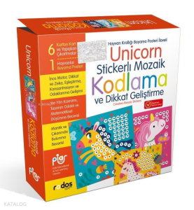 Unicorn Stickerlı Mozaik Kodlama ve Dikkat Geliştirme Oyun Seti