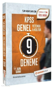 Uzman Kariyer Yayınları KPSS Genel Yetenek Genel Kültür 9 Deneme Dijital Çözümlü