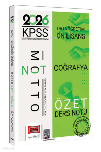 Yargı Yayınları 2026 KPSS Ortaöğretim Ön Lisans Motto Serisi Coğrafya Özet Ders Notu