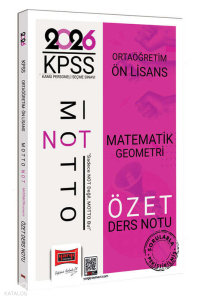 Yargı Yayınları 2026 KPSS Ortaöğretim Ön Lisans Motto Serisi Matematik-Geometri Özet Ders Notu