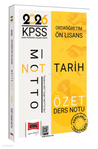Yargı Yayınları 2026 KPSS Ortaöğretim Ön Lisans Motto Serisi Tarih Özet Ders Notu