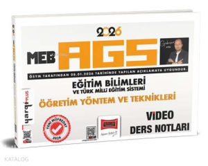 Yargı Yayınları 2026 MEB-AGS Eğitim Bilimleri ve Türk Milli Eğitim Sistemi Öğretim Yöntem ve Teknikleri Video Ders Notları