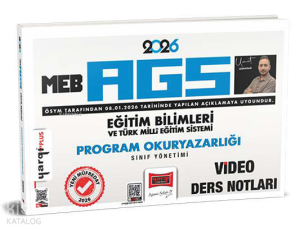 Yargı Yayınları 2026 MEB-AGS Eğitim Bilimleri ve Türk Milli Eğitim Sistemi Program Okuryazarlığı Sınıf Yönetimi Video Ders Notları