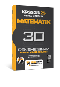 Yayınları 2025 KPSS Genel Yetenek Atölye Serisi Matematik Tamamı Video Çözümlü 30 Deneme Sınavı