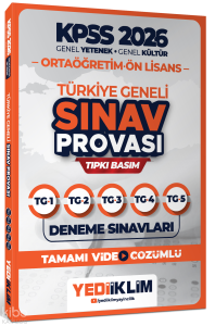 Yediiklim 2026 KPSS Ortaöğretim Ön Lisans Genel Yetenek -Genel Kültür Türkiye Geneli Sınav Provası Tıpkı Basım Deneme Sınavları Tamamı Video Çözümlü
