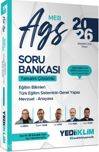 Yediiklim 2026 MEB AGS Eğitim Bilimleri Türk Eğitim Sisteminin Genel Yapısı Mevzuat Anayasa Tamamı Çözümlü Soru Bankası