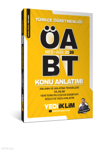 Yediiklim 2026 MEB AGS ÖABT Türkçe Öğretmenliği Anlama ve Anlatma Teknikleri Dil Bilimi Yeni Türk Dili Çocuk Edebiyatı Sözlü ve Yazılı Anlatım ;Konu Anlatımı