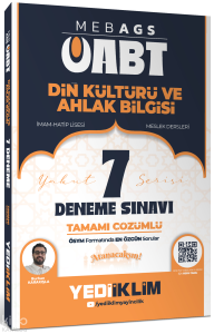 Yediiklim MEB AGS ÖABT Din Kültürü Ve Ahlak Bilgisi Tamamı Çözümlü 7 Deneme Sınavı