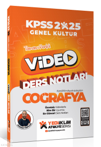 Yediiklim Yayıncılık 2025 KPSS Atölye Genel Kültür Coğrafya Video Ders Notları
