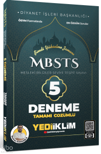 Yediiklim Yayınları 2024 MBSTS Mesleki Bilgiler Seviye Tespit Sınavı Tamamı Çözümlü 5 Deneme