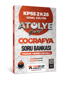 Yediiklim Yayınları 2025 KPSS Genel Kültür Atölye Serisi Coğrafya Tamamı Video Çözümlü Soru Bankası
