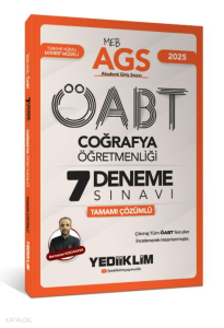 Yediiklim Yayınları 2025 MEB AGS ÖABT Coğrafya Öğretmenliği Tamamı Çözümlü 7 Deneme Sınavı