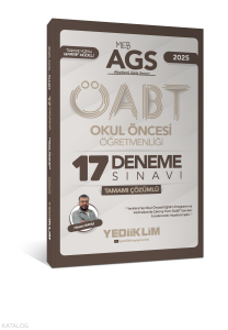 Yediiklim Yayınları 2025 MEB AGS ÖABT Okul Öncesi Öğretmenliği Tamamı Çözümlü 17 Deneme Sınavı