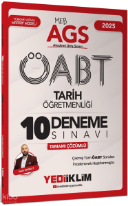 Yediiklim Yayınları 2025 MEB AGS ÖABT Tarih Öğretmenliği Tamamı Çözümlü 10 Deneme Sınavı