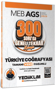 Yediiklim Yayınları 2025 MEB AGS Türkiye Coğrafyası 300 Soruda Tamamı Video Çözümlü Genel Tekrar Kampı