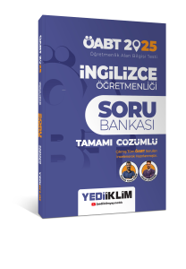 Yediiklim Yayınları 2025 ÖABT İngilizce Öğretmenliği Tamamı Çözümlü Soru Bankası